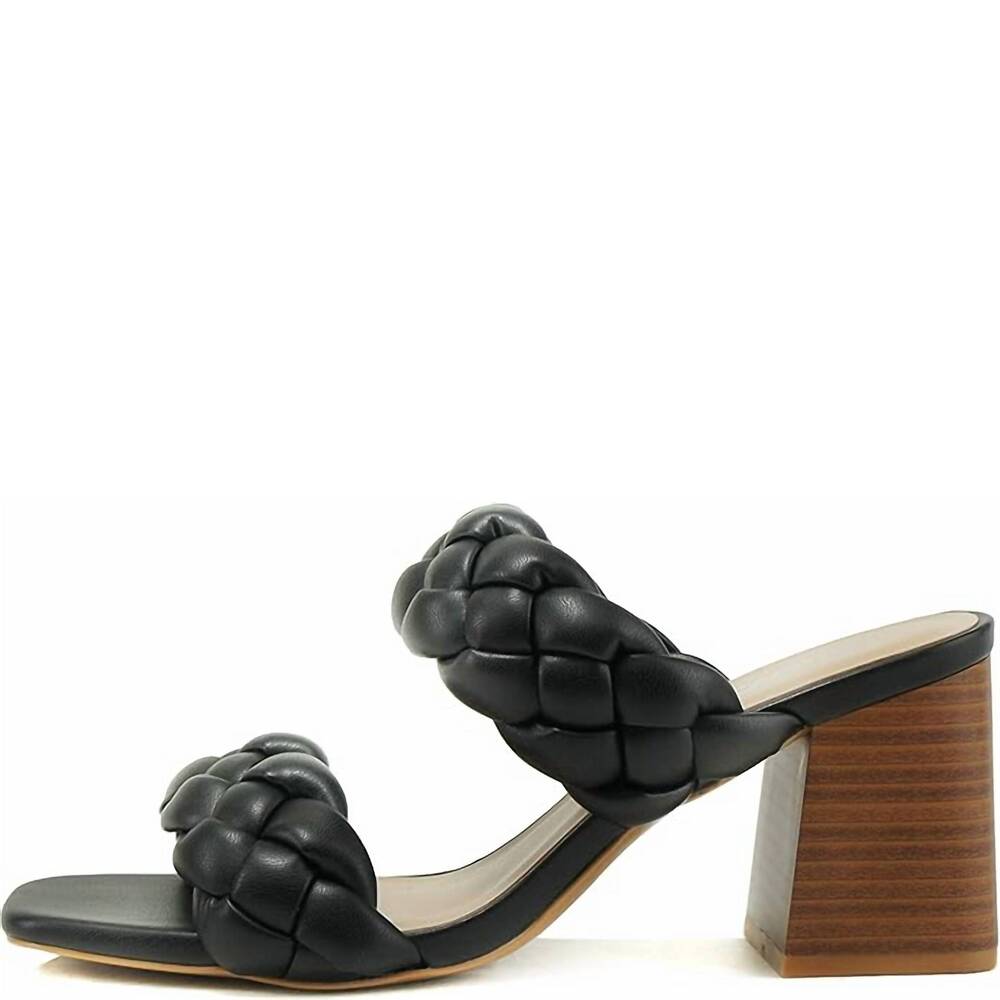 NEW SODA women's braided heels in black